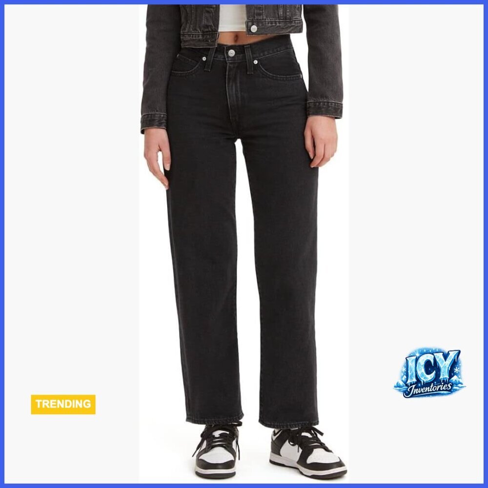 Baggy Jeans with 100% Cotton, Mid Rise Straight Leg